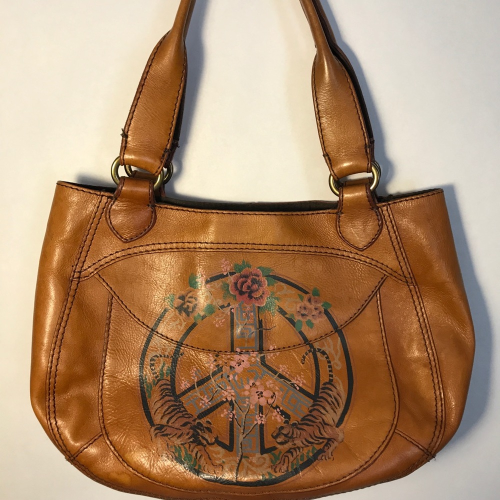 VINTAGE Lucky Brand peace sign with tigers purse